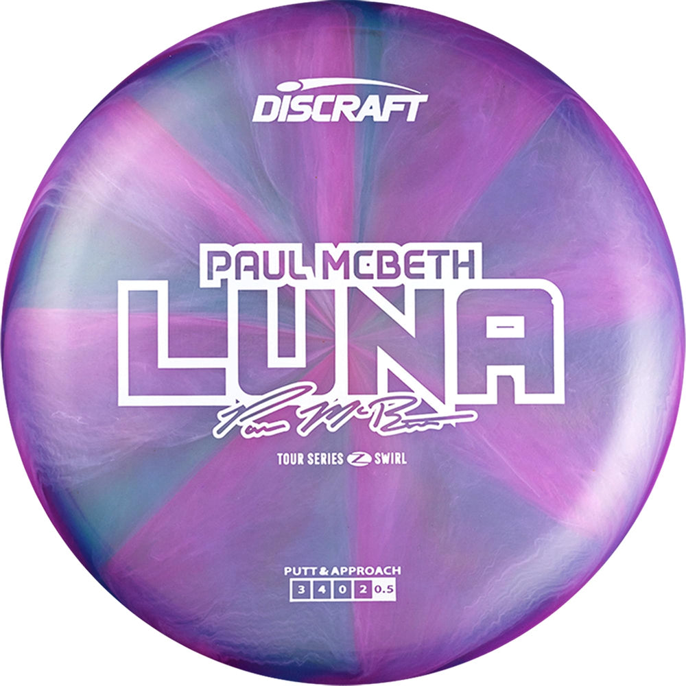 Discraft Luna front stamp view showing unique tour-series design and collectible appeal