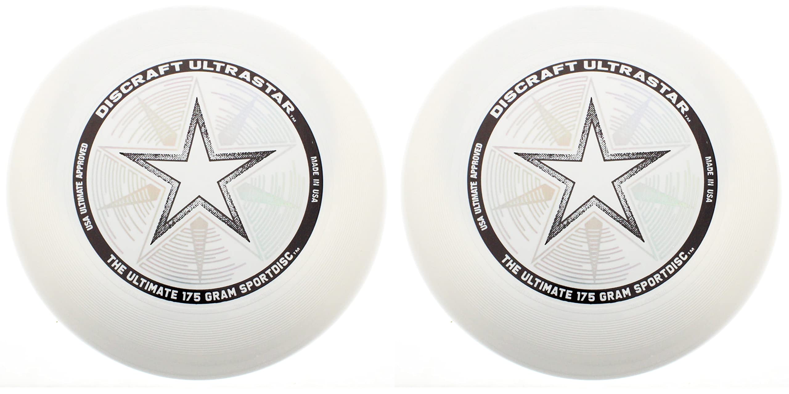 Discraft Ultra-Star front view white pack showing official logo and clear visibility benefit