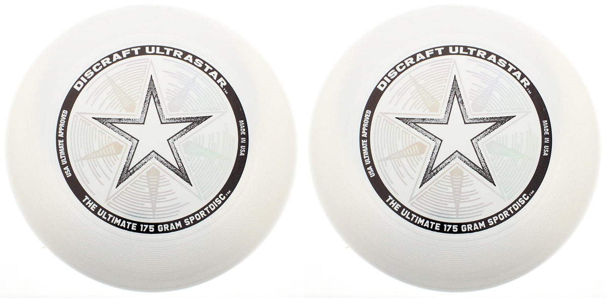Discraft Ultra-Star front view white pack showing official logo and clear visibility benefit