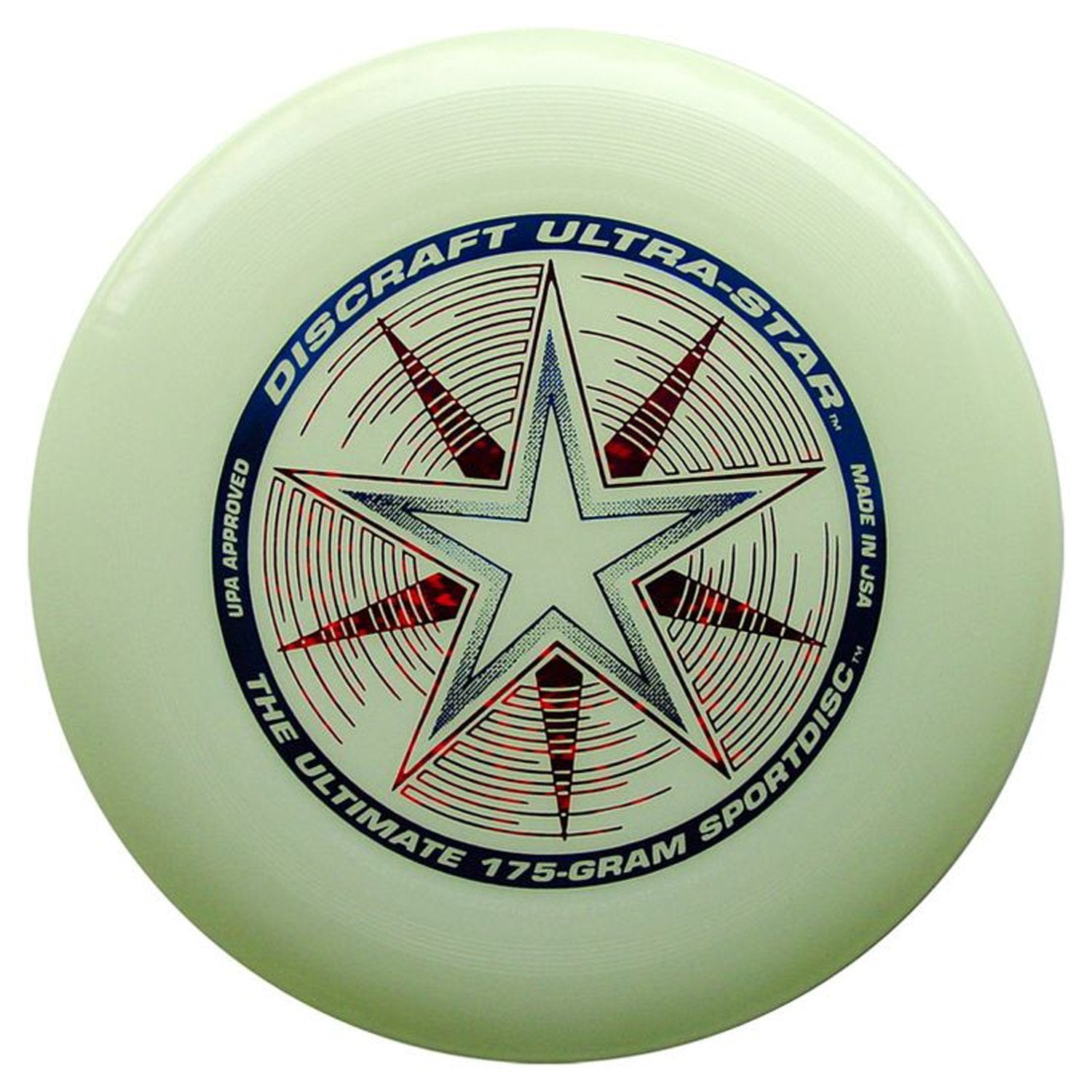 Discraft Ultra-Star glow disc illuminated demonstrating extended low-light usability