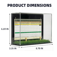 DisplayGifts acrylic top detail highlighting clear UV-resistant cover that protects the ball