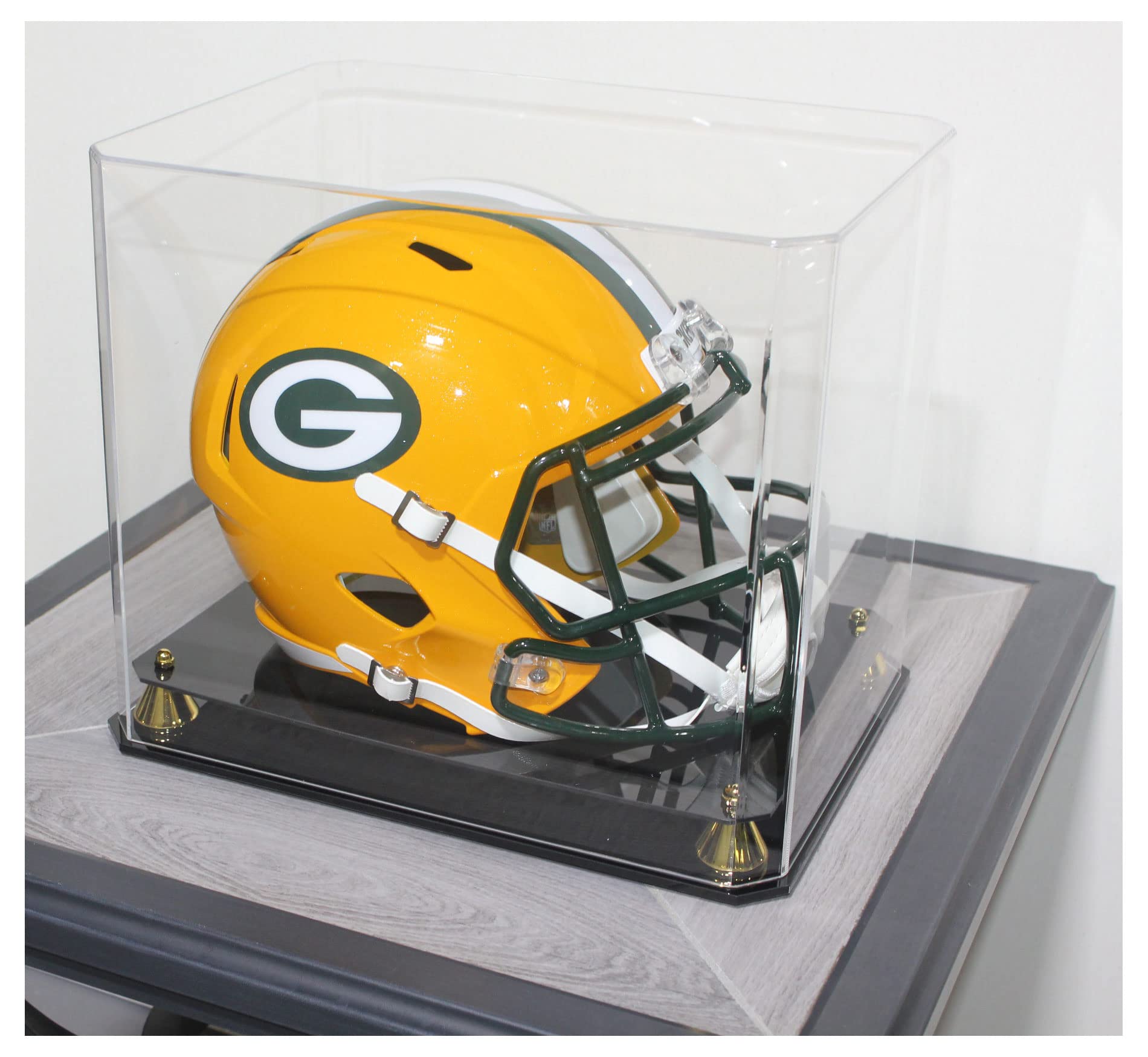 DisplayGifts base with gold risers showing stable elevation and premium look benefit