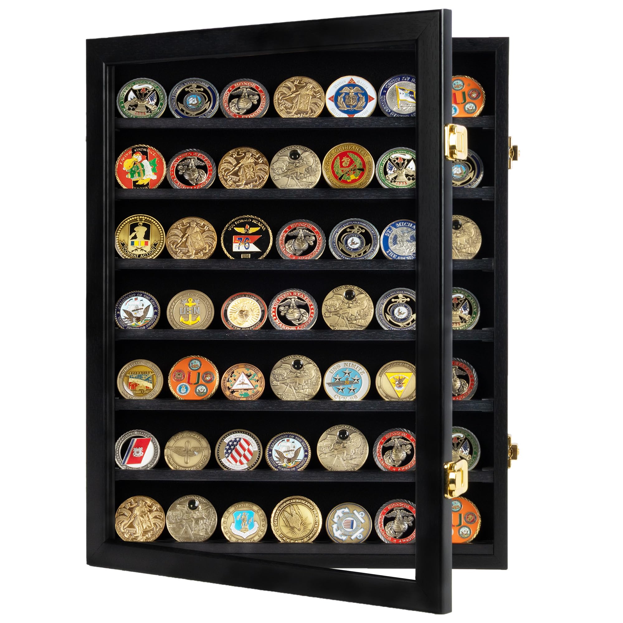 DisplayGifts arranged coins on shelves demonstrating organized presentation benefit