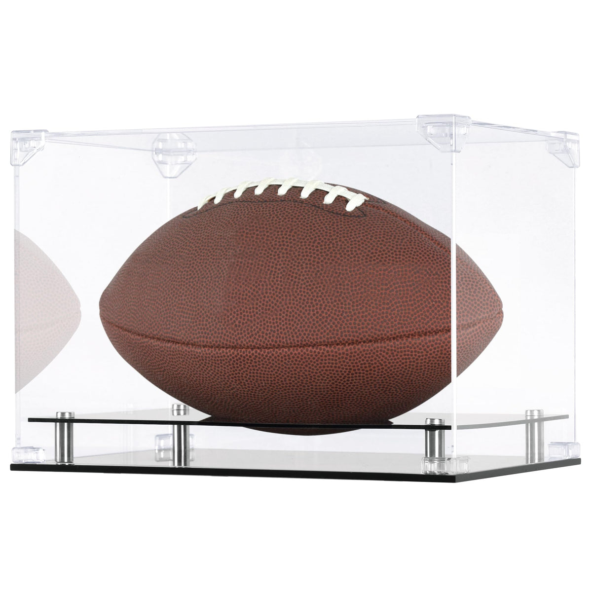 DisplayGifts front view showing clear acrylic and UV protection benefit