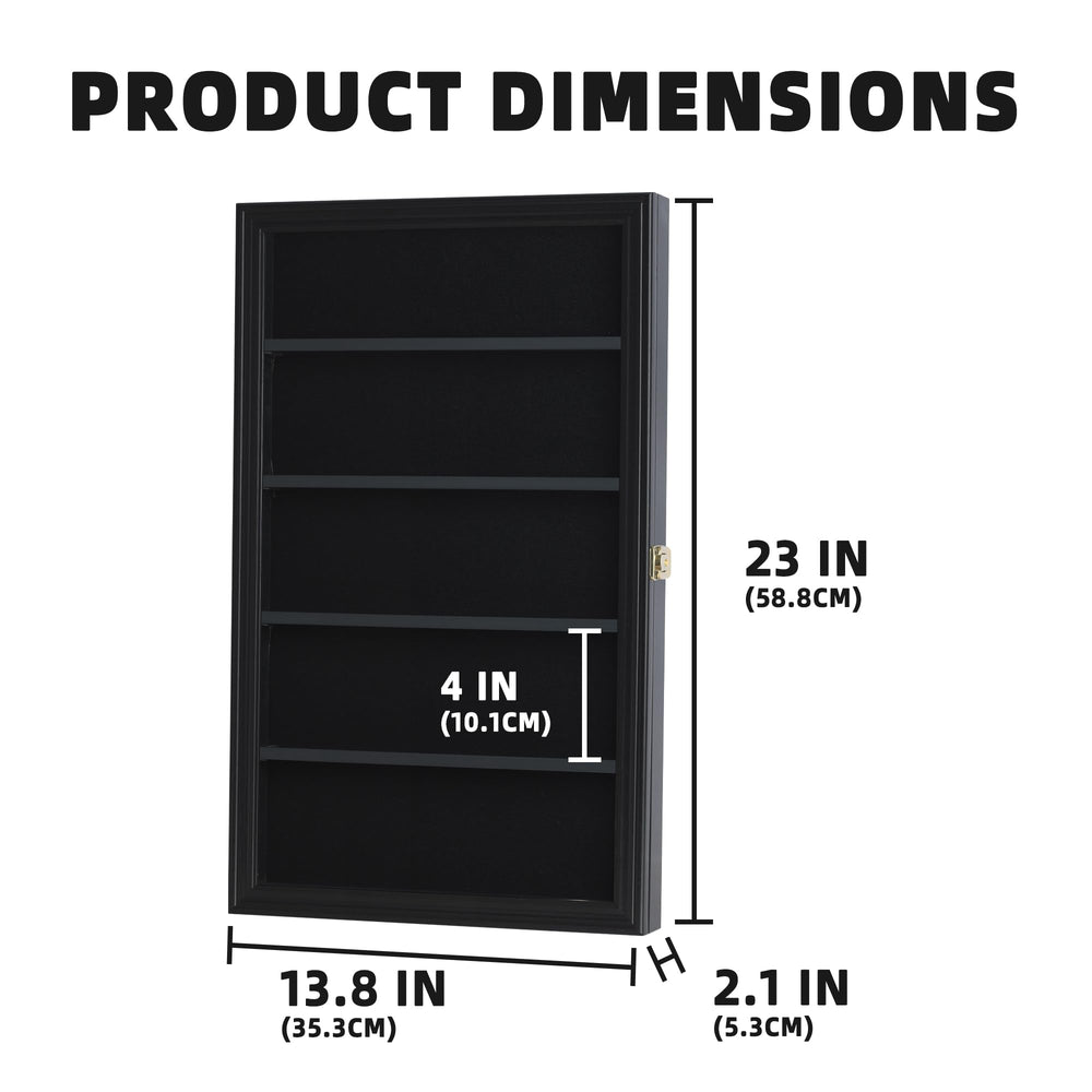 DisplayGifts cabinet in use with hockey pucks installed to demonstrate capacity
