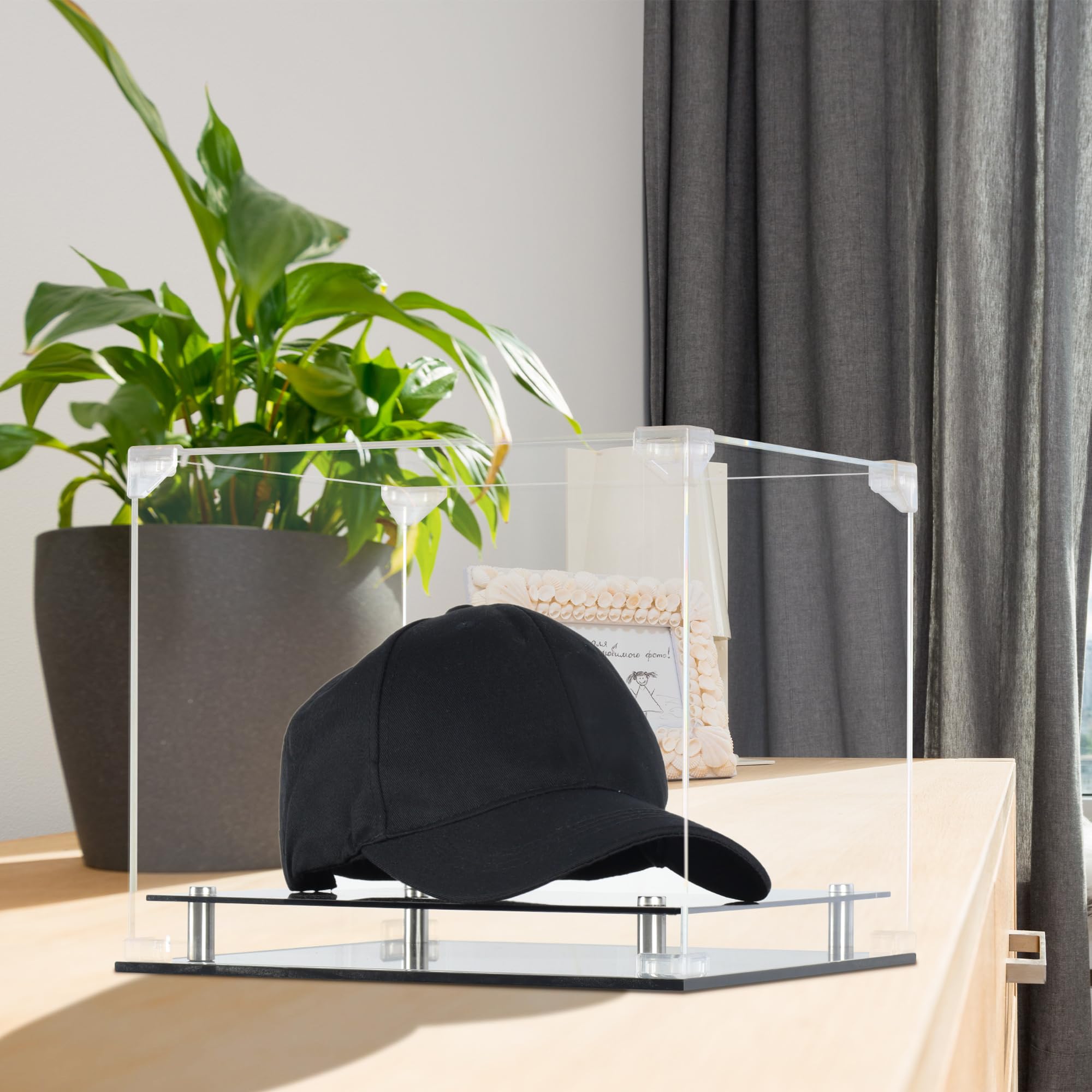 DisplayGifts on shelf in a room, demonstrating elegant display and protective storage benefit
