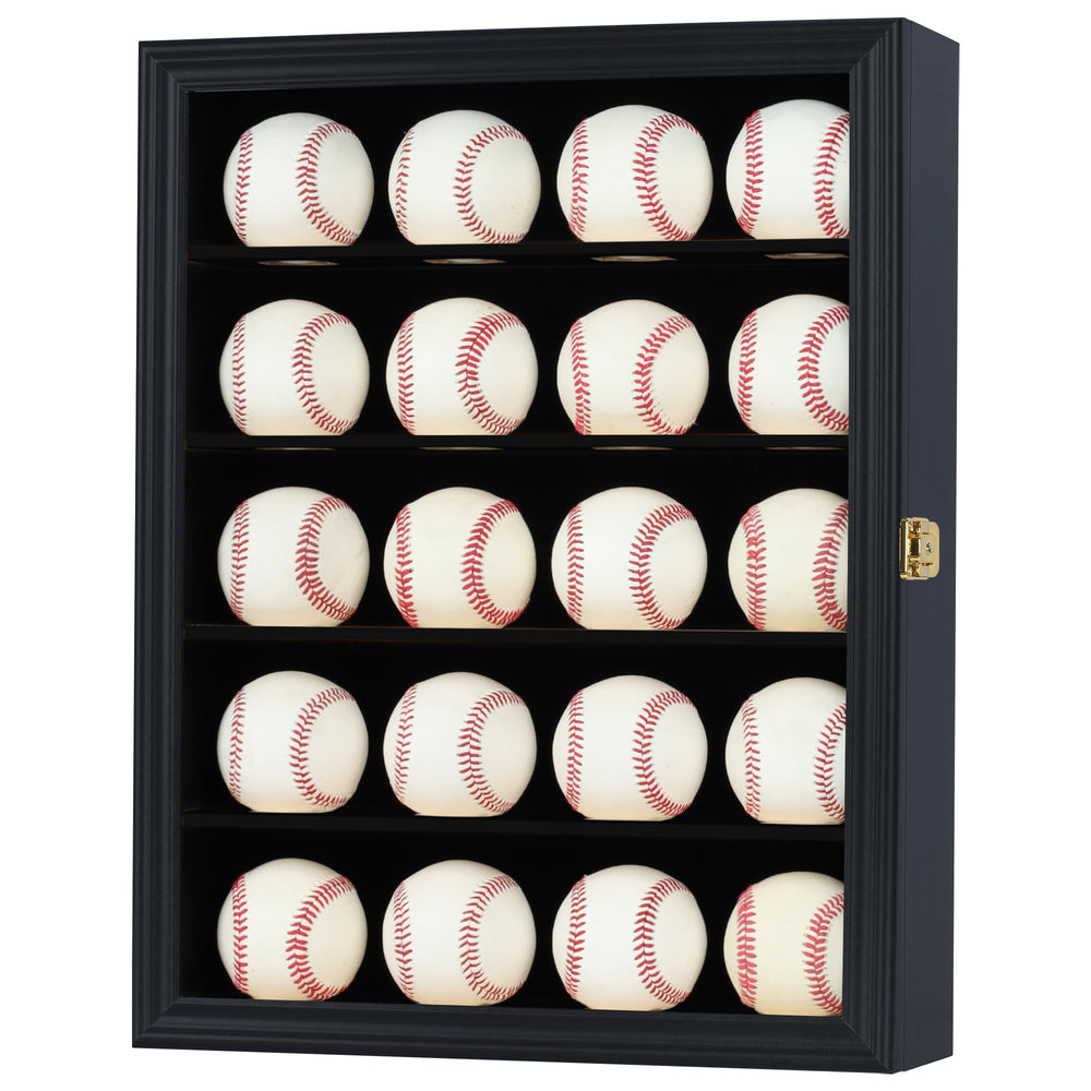DisplayGifts open door revealing interior shelves and 40 item capacity for neat organization