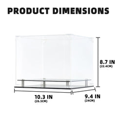 DisplayGifts side angle showing crystal-clear acrylic protecting cap while maximizing visibility