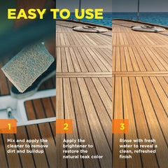 DITEC before and after teak comparison showing revived natural color