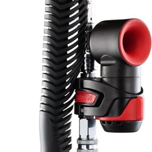 Dive Alert close-up of inflator connection with chrome-plated brass couplings for durability benefit