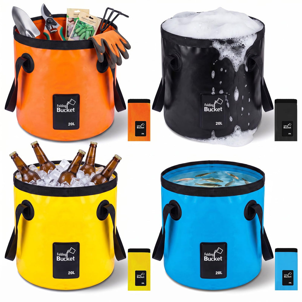DIVINA VITAE bucket used as camping kitchen basin showing multiuse convenience
