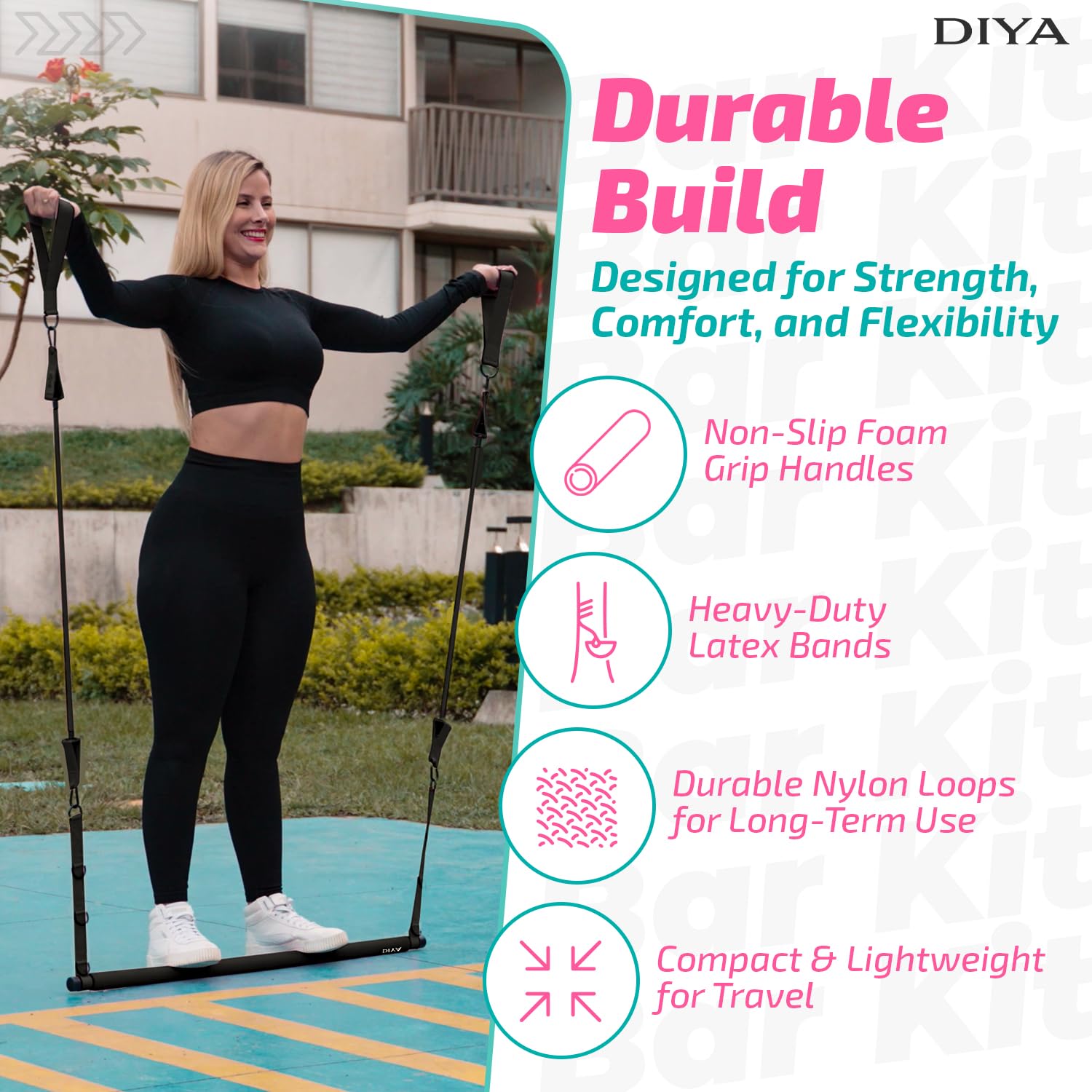 DIYA home living room setup showing kit enabling full-body workouts