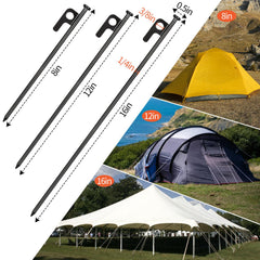 DkOvn close-up of forged S45C steel stakes highlighting durable tips
