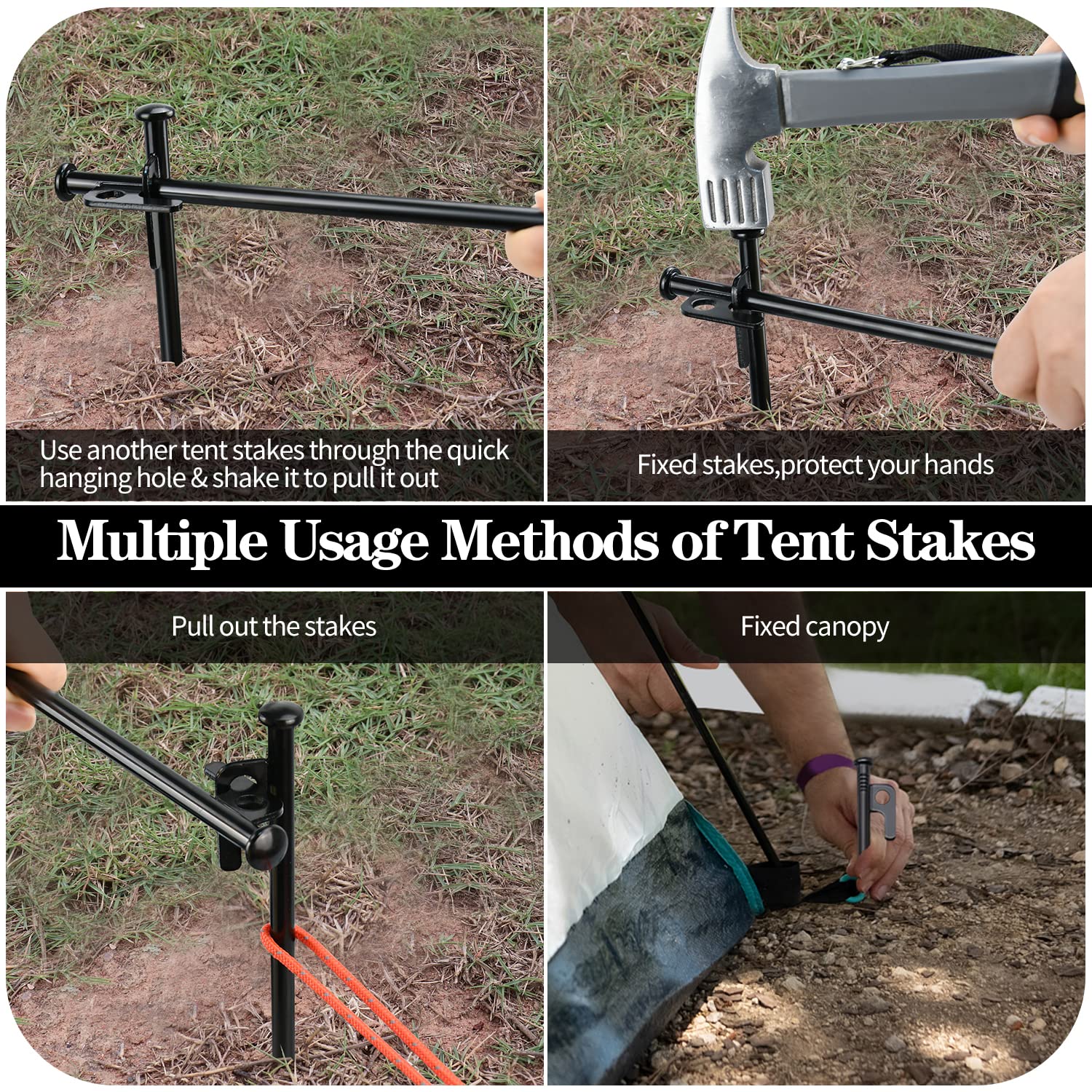 DkOvn storage pouch open organizing stakes and hammer for transport