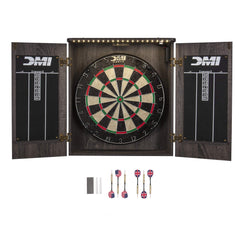 DMI Sports cabinet closed showing clean rustic grey finish and décor-friendly look