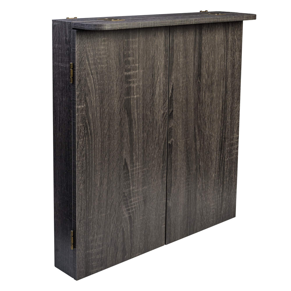 DMI Sports cabinet burnt grey wood laminate highlighting texture and style
