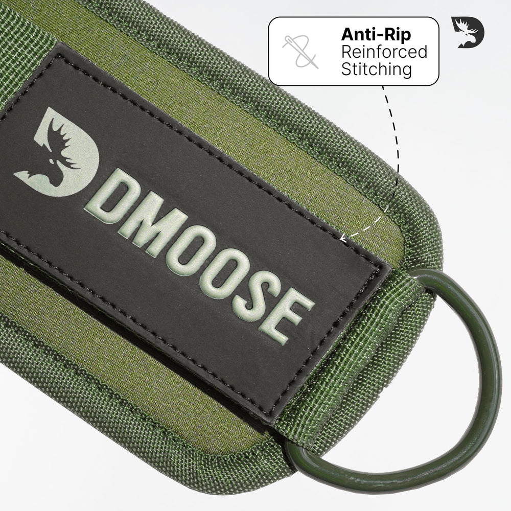 DMoose strap worn on foot side view demonstrating comfortable ankle positioning