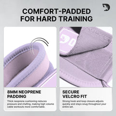 DMoose Fitness strap backside showing military-grade nylon and durability benefit