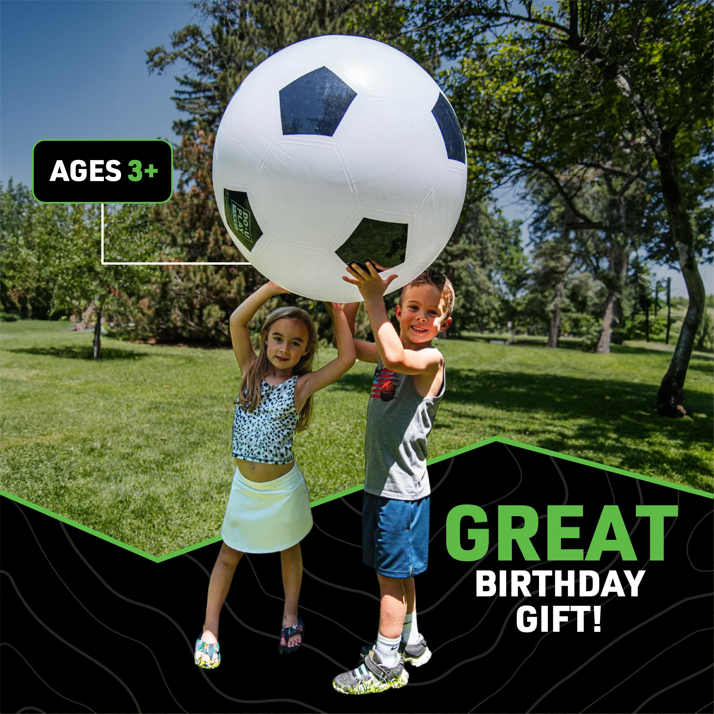 DO U PLAY large ball in backyard game providing engaging family exercise