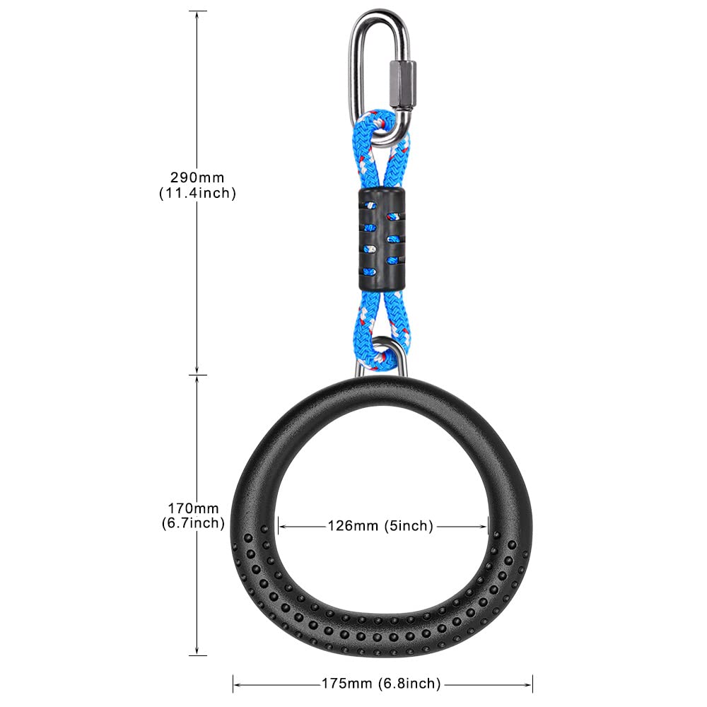 Dolibest child swinging on rings in backyard illustrating fun exercise activity
