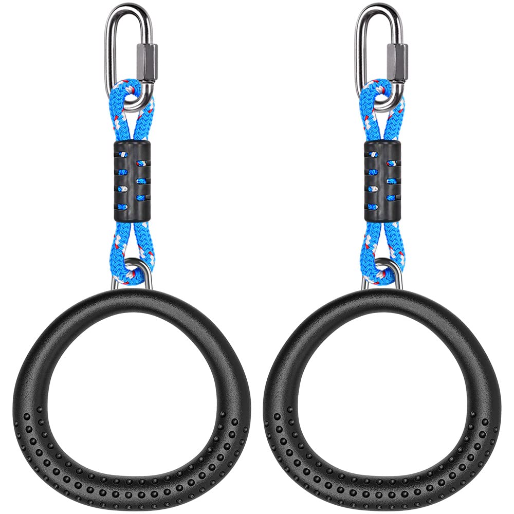 Dolibest front view of black gymnastic rings showing durable design and easy handling