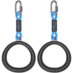 Dolibest front view of black gymnastic rings showing durable design and easy handling