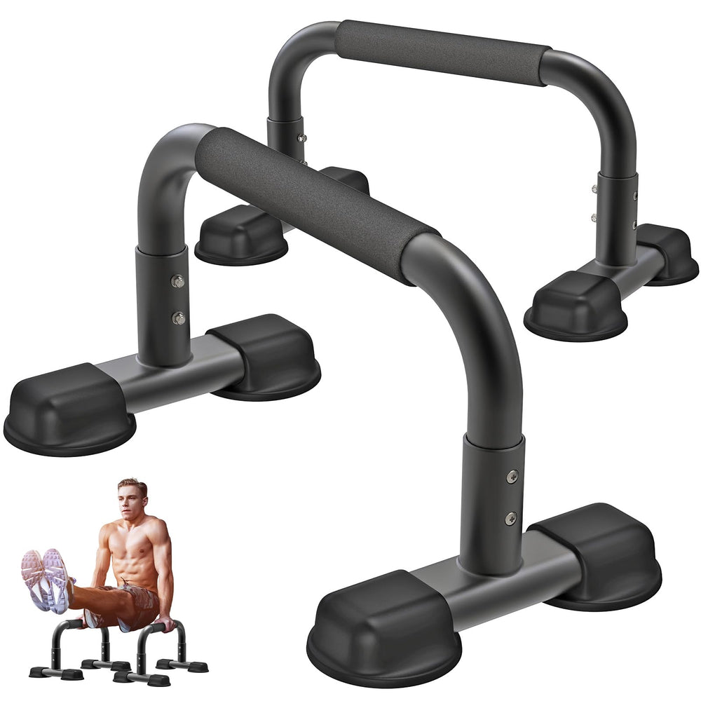 Dolibest front view parallettes showing sturdy build and stable shape benefit stability