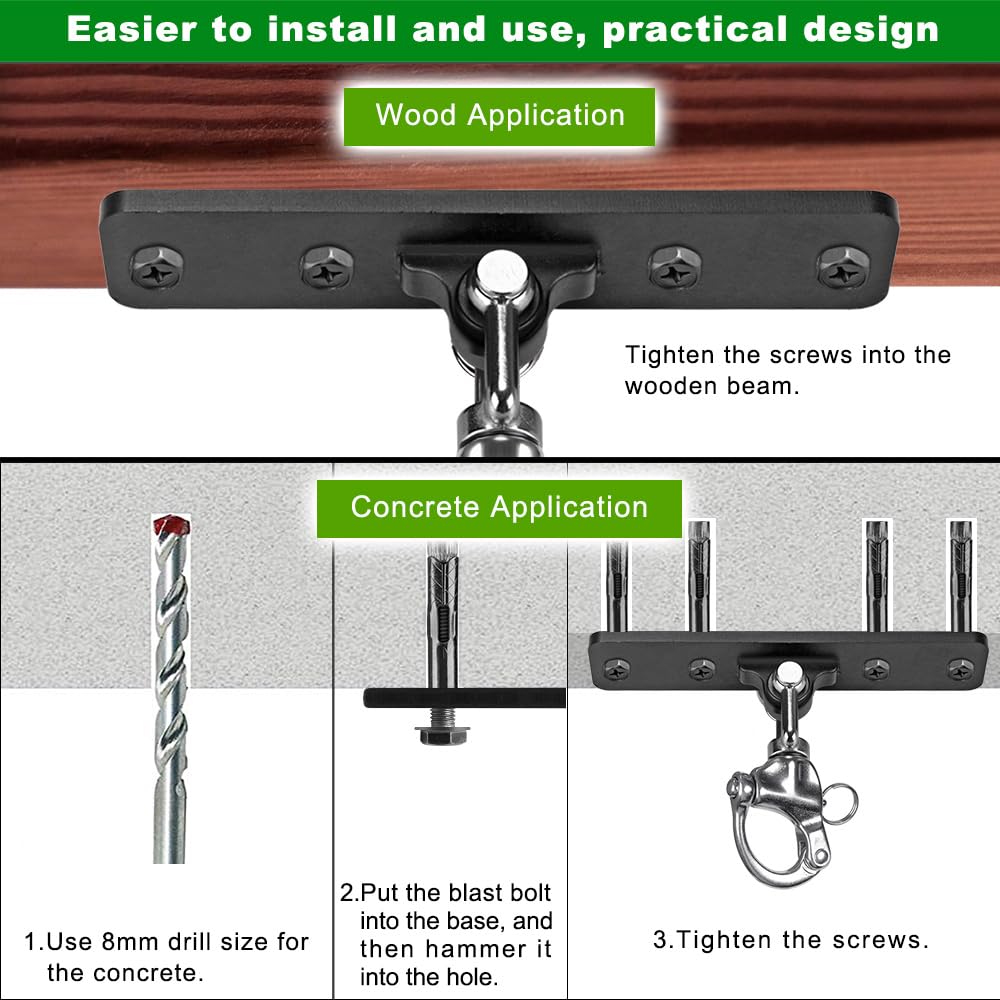 Dolibest hanger holding a heavy bag in use demonstrating smooth rotation benefit