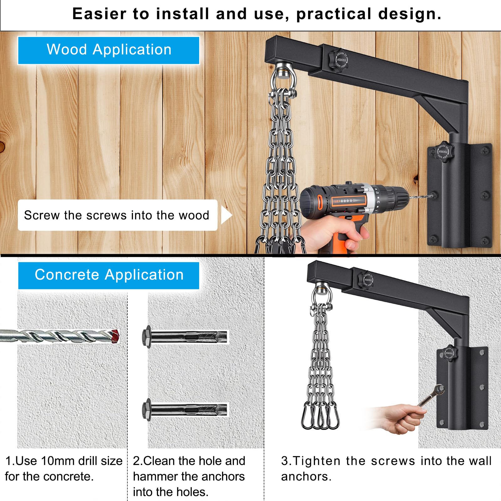 Dolibest mounting hardware and pre-drilled holes ensuring secure installation advantage
