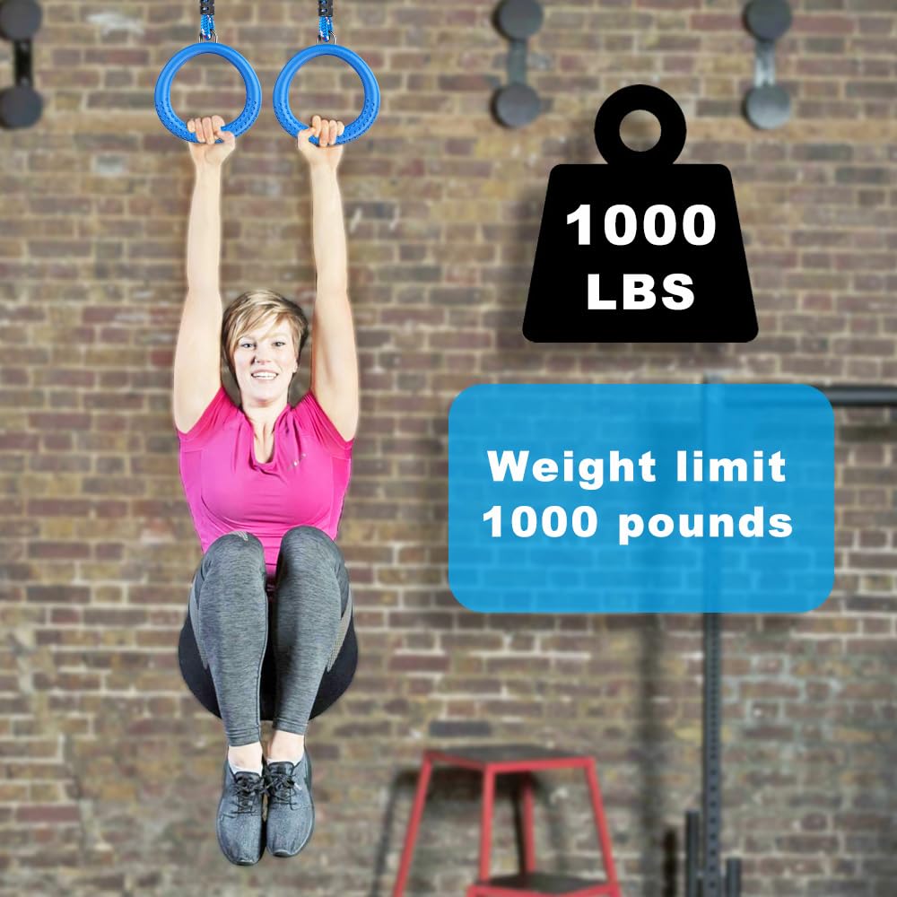 Dolibest rings beside measuring tape showing 41.7 inch adjustability benefit
