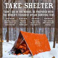 Don't Die In The Woods close-up of HeatFlex mylar texture showing durable reflective layer benefit