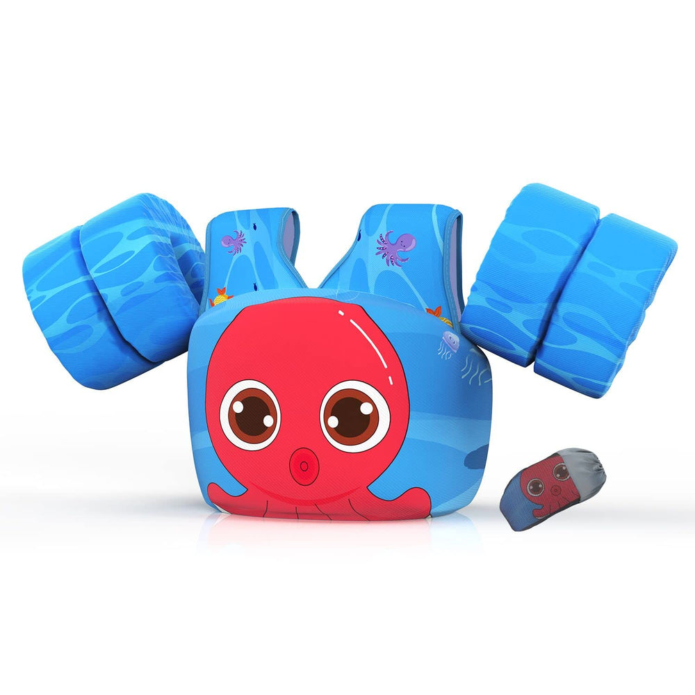 DOOHALO front view of float vest showing fit and design, aiding beginner swimmers