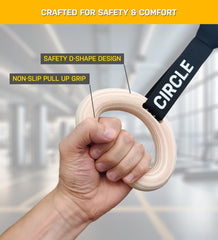 Double Circle attached to barbell illustrating secure loop attachment for barbell rows and pulls