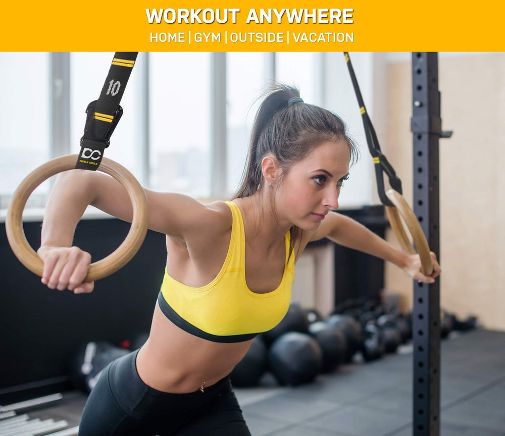 Double Circle product box with exercise guide indicating easy access to training videos