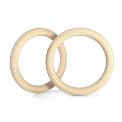 Double Circle wooden rings front view showing complete pair and smooth finish for durability
