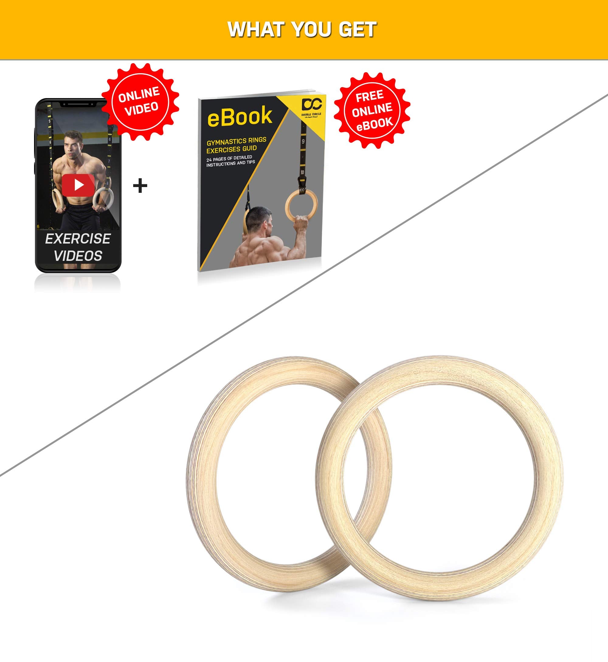 Double Circle rings hanging in gym setup showing versatile use across workouts