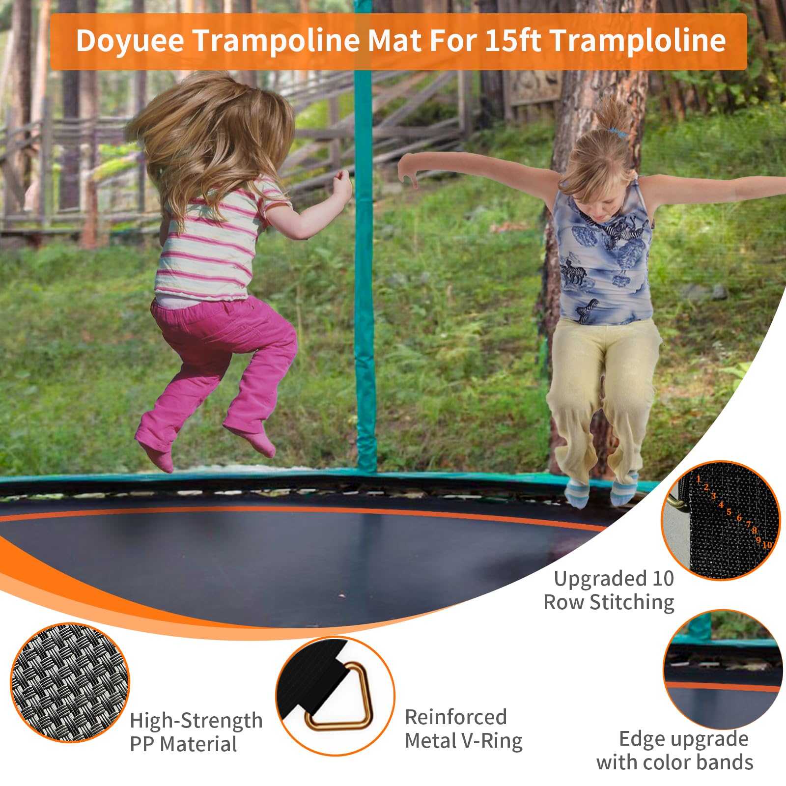 Doyuee mat beside tape measure showing diameter accuracy and correct sizing