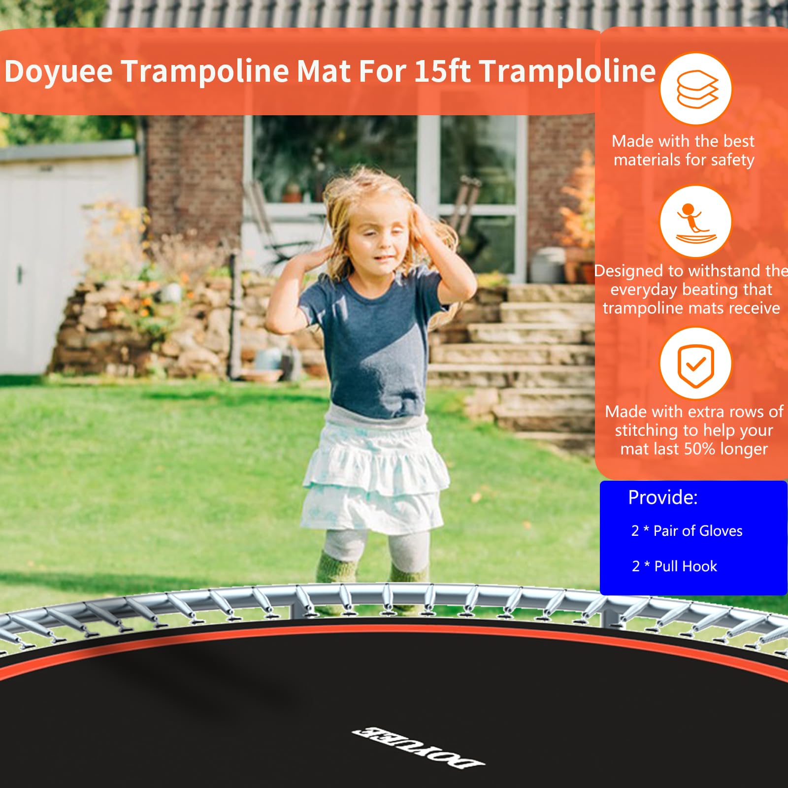 Doyuee mat with springs installed demonstrating proper fit and restored bounce