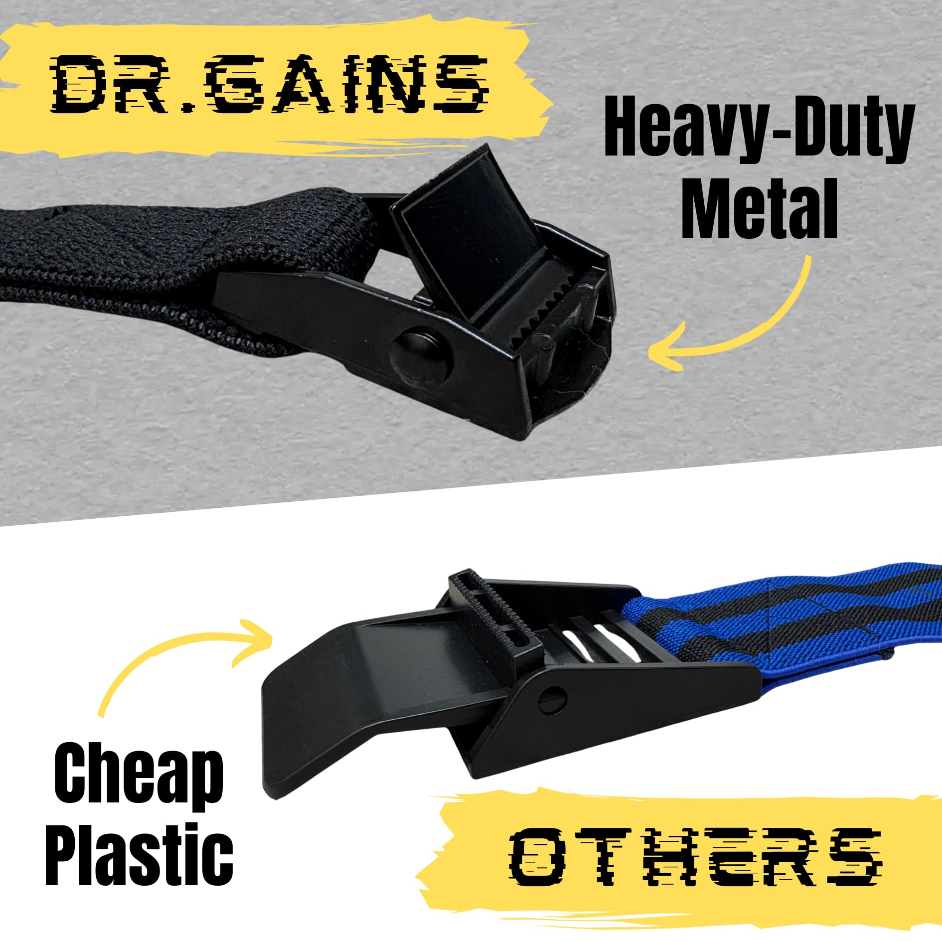 Dr. Gains bands stored in compact carrying case for organized travel and storage