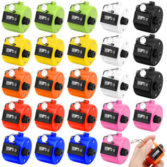 Draupnir 24-pack front view showing colorful metal tally counters for organized counting
