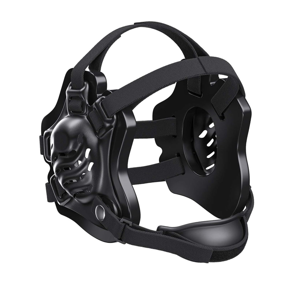 DR.BUNORDLE front view of headgear showing full ear coverage and protection