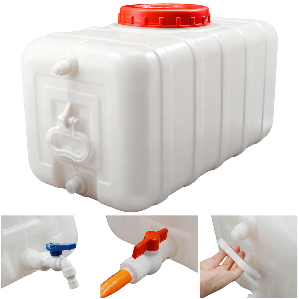 dreamdragon front view rectangular tank showing shape and capacity benefit
