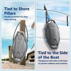 Dreizack fender installed vertically on pontoon providing gap protection