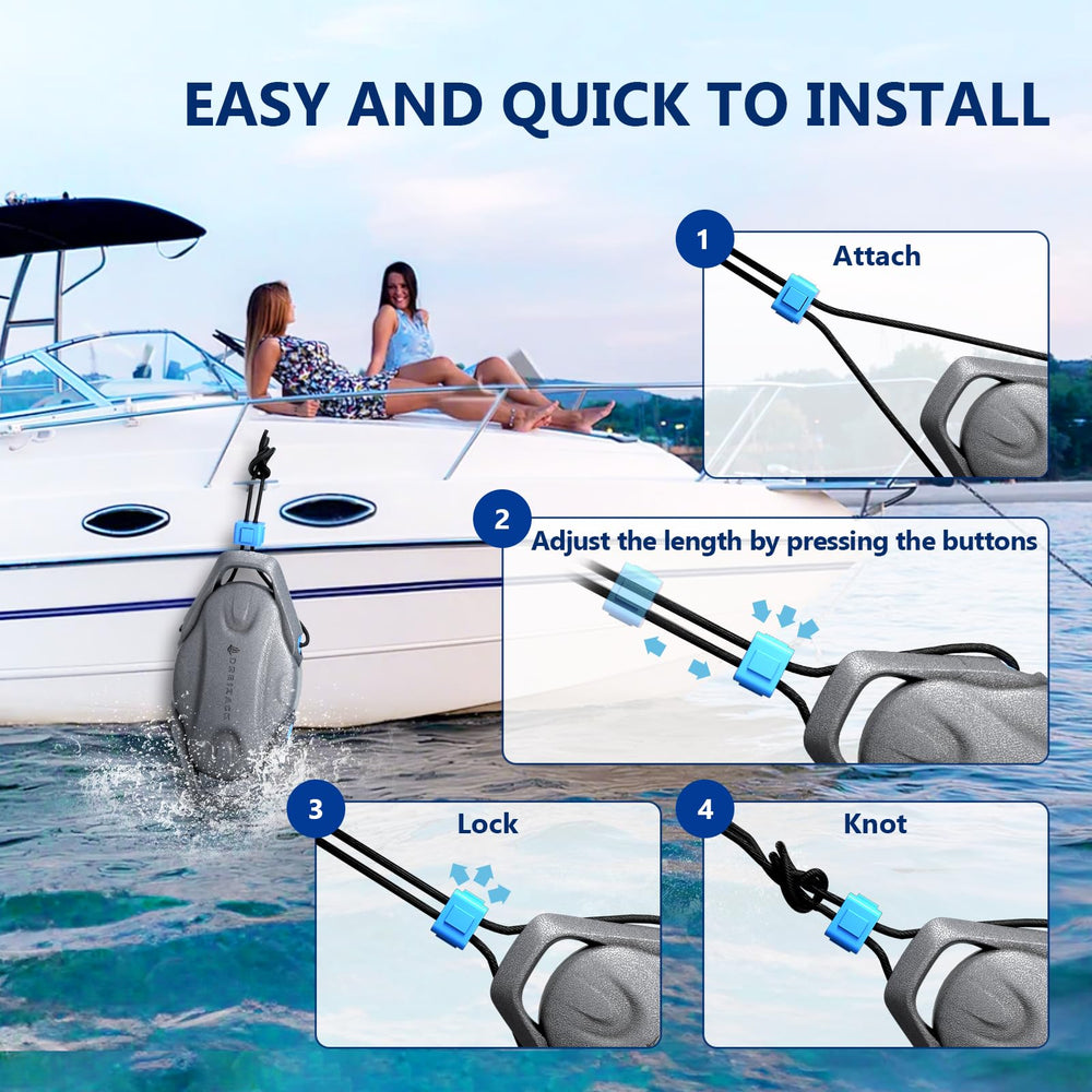 Dreizack fender beside a hand showing size and easy handling advantage
