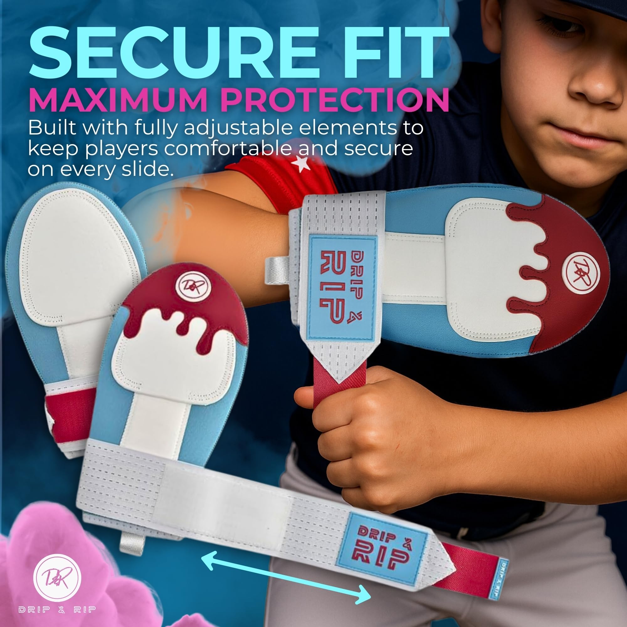 Drip & Rip mitt worn on youth hand demonstrating flexible fit benefit