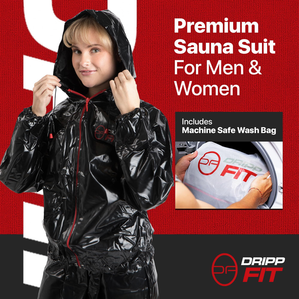 Dripp Fit flat lay with measuring tape showing available sizes