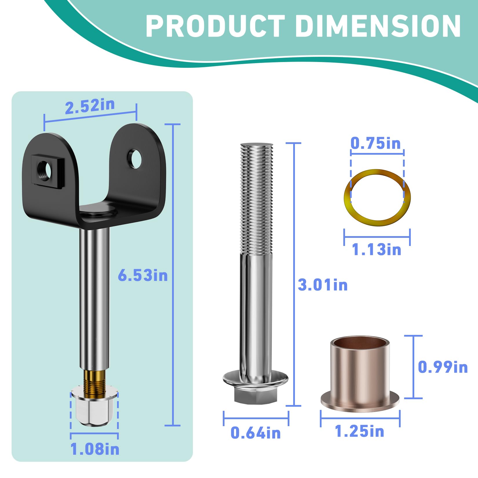 DRIVE UP assembled king pin beside OEM numbers showing direct-fit replacement