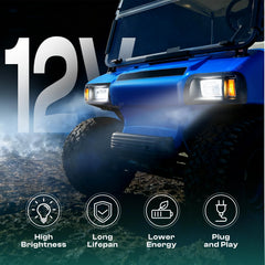 DRIVE UP right LED headlight detail showing LED elements for efficient lighting benefit