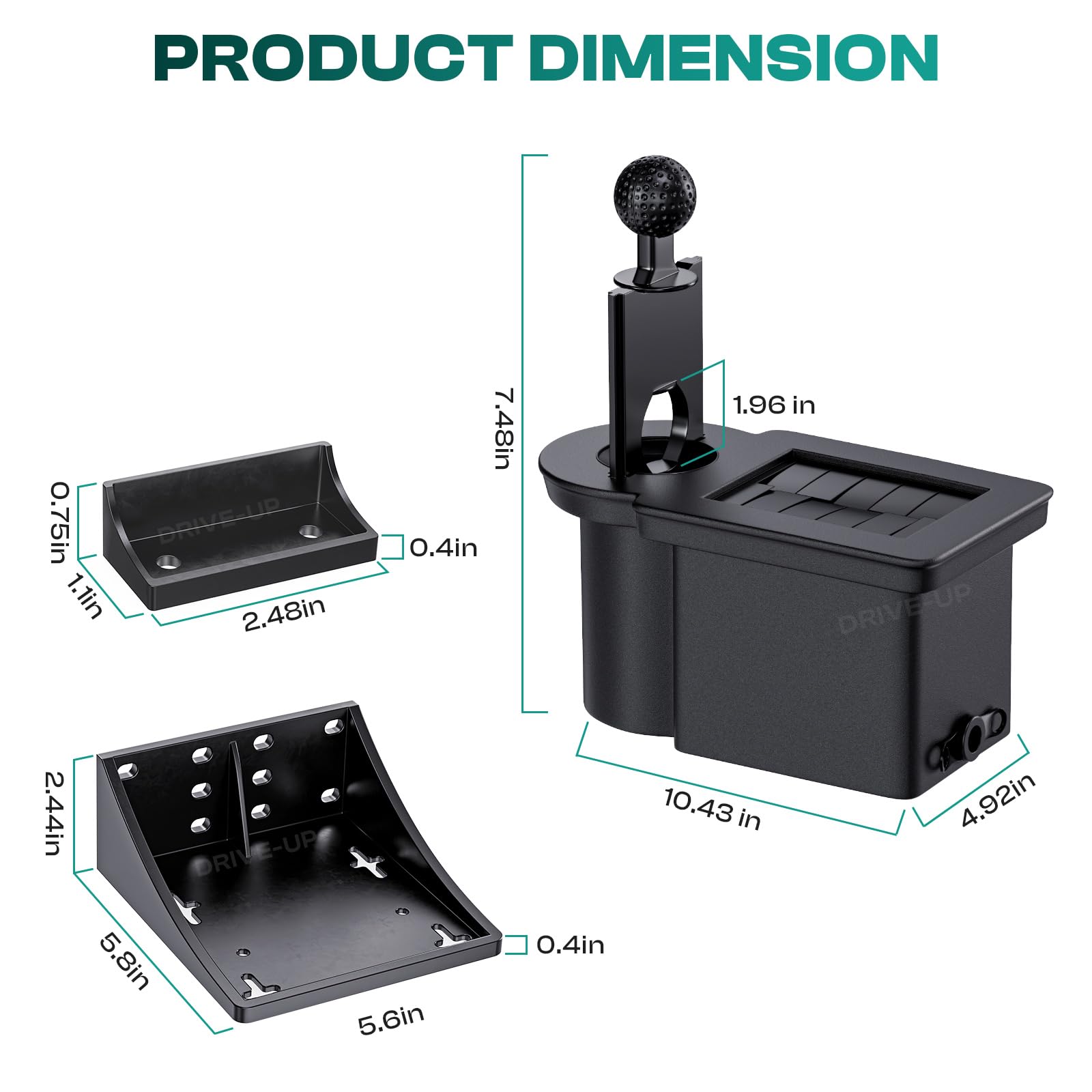 DRIVE UP on cart fender for scale comparison illustrating compact footprint and convenience