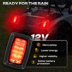 DRIVE UP close-up of LED lens and reflectors highlighting durable construction